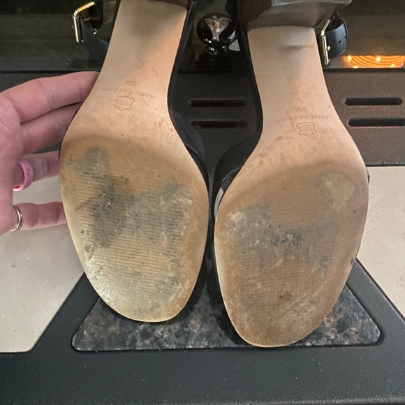 Ann Taylor Black All Leather Gigi Block Heel Slingback Heel Women 9M - Picture 6 of 6